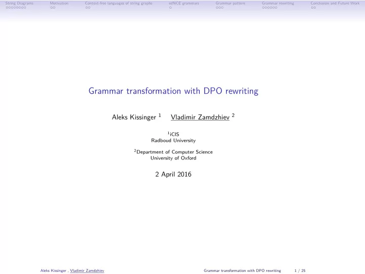 grammar transformation with dpo rewriting