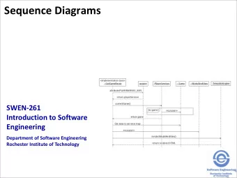 Sequence Diagrams  SWEN-261  Introduction to Software  Engineering  Department of Software