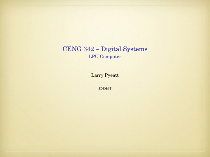 ceng 342 digital systems