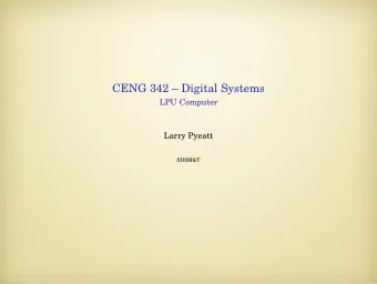 CENG 342  Digital Systems  LPU Computer  Larry Pyeatt  SDSM&amp;T  LPU Computer  BRclk  Memory