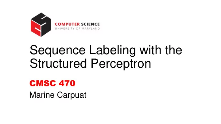 structured perceptron