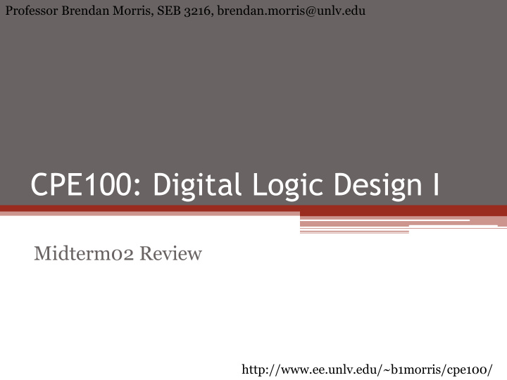cpe100 digital logic design i