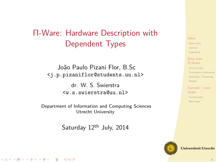 dependent types ware hardware description with