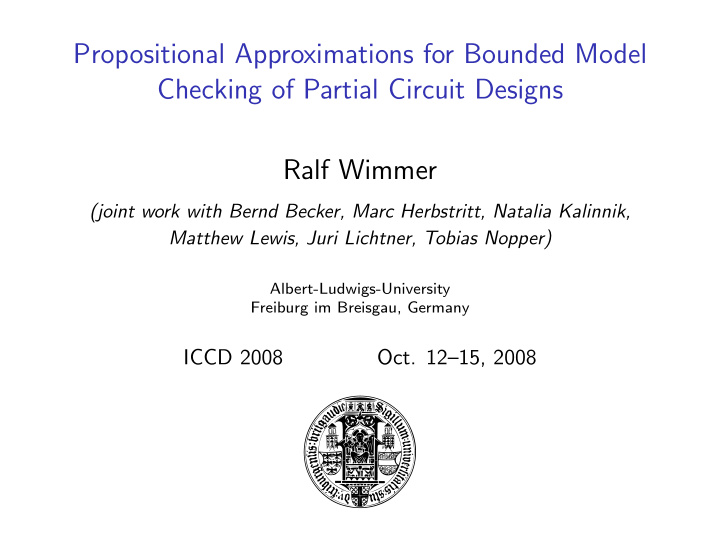 propositional approximations for bounded model checking