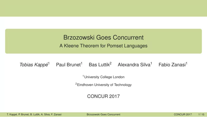 brzozowski goes concurrent