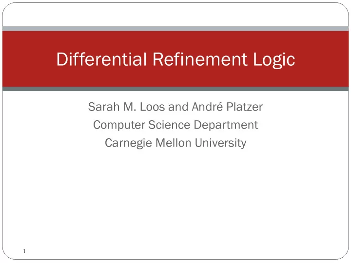 verified cyber physical systems