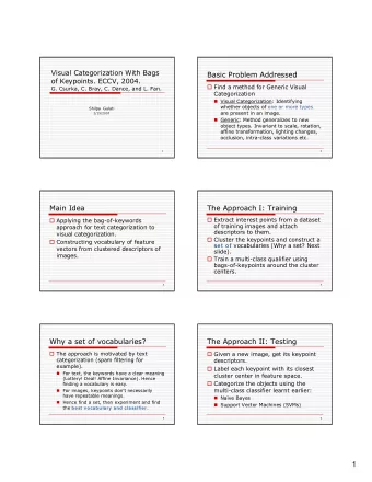1  Feature Extraction and  Description  Visual Vocabulary Construction  From a database of