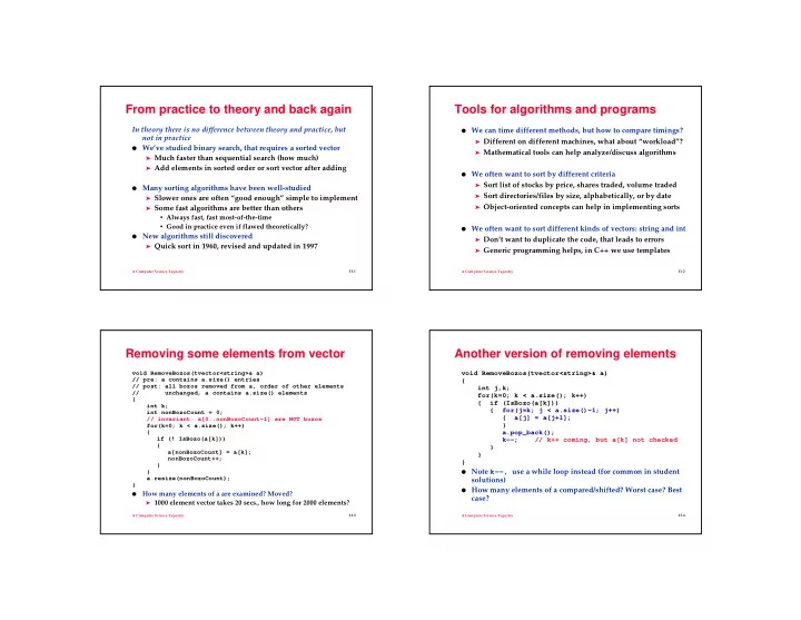 from practice to theory and back again tools for
