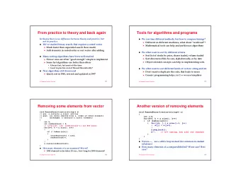 From practice to theory and back again  Tools for algorithms and programs  In theory there is no