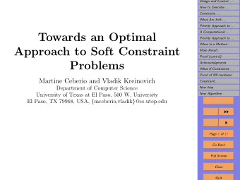 Towards an Optimal  Priority Approach to . . .  When Is a Method . . .  Approach to Soft Constraint