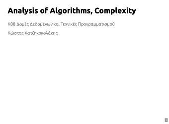 Analysis of Algorithms, Complexity  Analysis of Algorithms, Complexity  K08