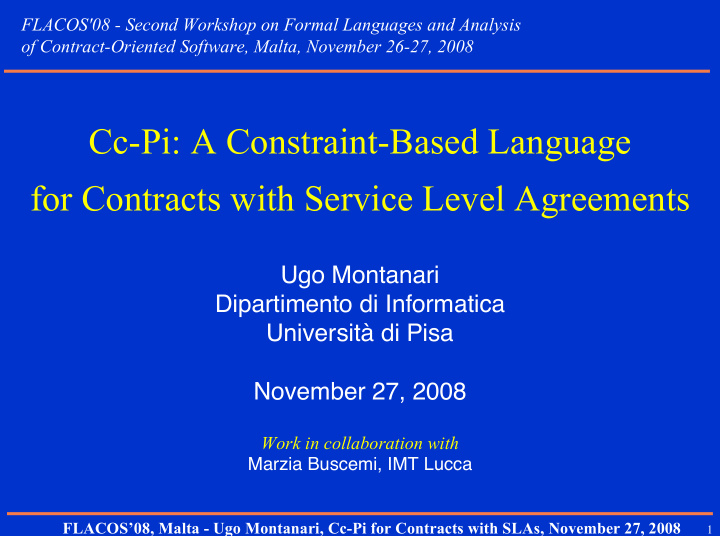cc pi a constraint based language for contracts with