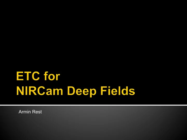 armin rest nircam deep field