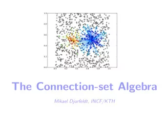 The Connection-set Algebra  Mikael Djurfeldt, INCF/KTH  The  Introduction  Connection-set  Algebra