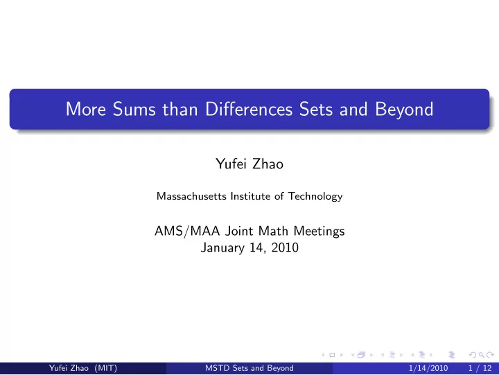 more sums than differences sets and beyond