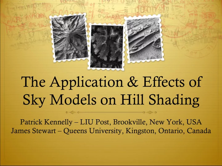the application effects of sky models on hill shading