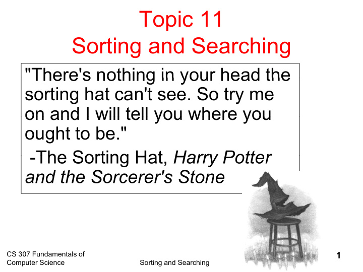 topic 11 s sorting and searching ti d s hi