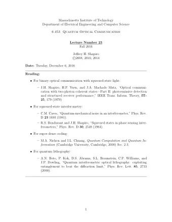 Massachusetts Institute of Technology  Department of Electrical Engineering and Computer Science