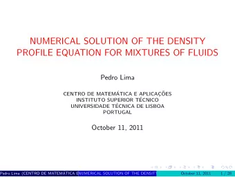 NUMERICAL SOLUTION OF THE DENSITY  PROFILE EQUATION FOR MIXTURES OF FLUIDS  Pedro Lima  CENTRO DE
