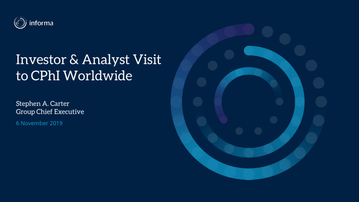 investor amp analyst visit to cphi worldwide