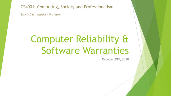 computer reliability software warranties