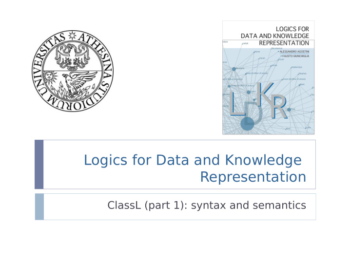 logics for data and knowledge representation