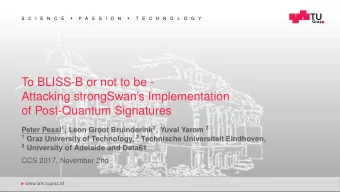To BLISS-B or not to be -  Attacking strongSwans Implementation  of Post-Quantum Signatures