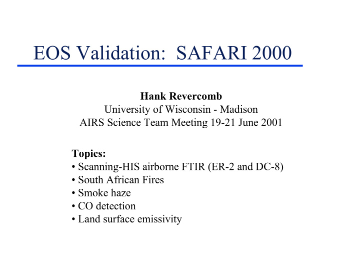 eos validation safari 2000