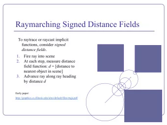Raymarching Signed Distance Fields  To raytrace or raycast implicit functions, consider signed