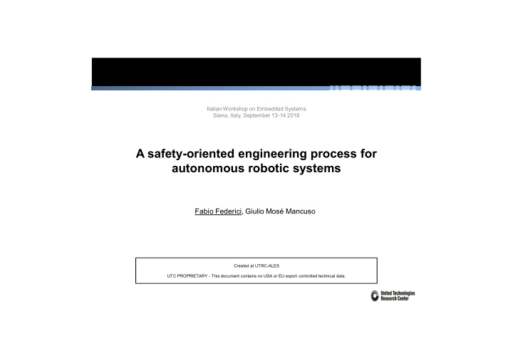 a safety oriented engineering process for autonomous