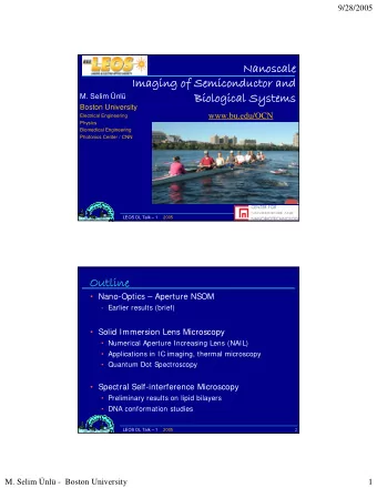 Nanoscale  Nanoscale  Imaging of Semiconductor and  Imaging of Semiconductor and  Biological