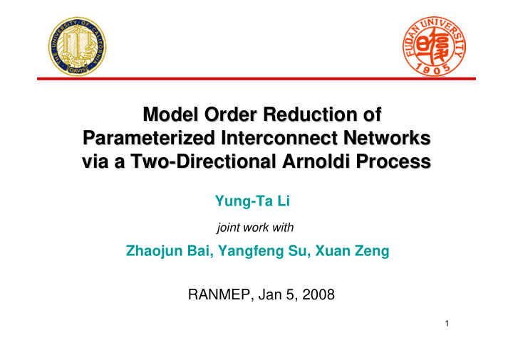 model order reduction of model order reduction of