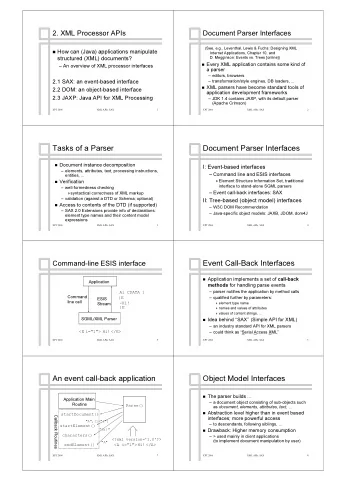 Tasks of a Parser  Tasks of a Parser  Document Parser Interfaces  Document Parser Interfaces