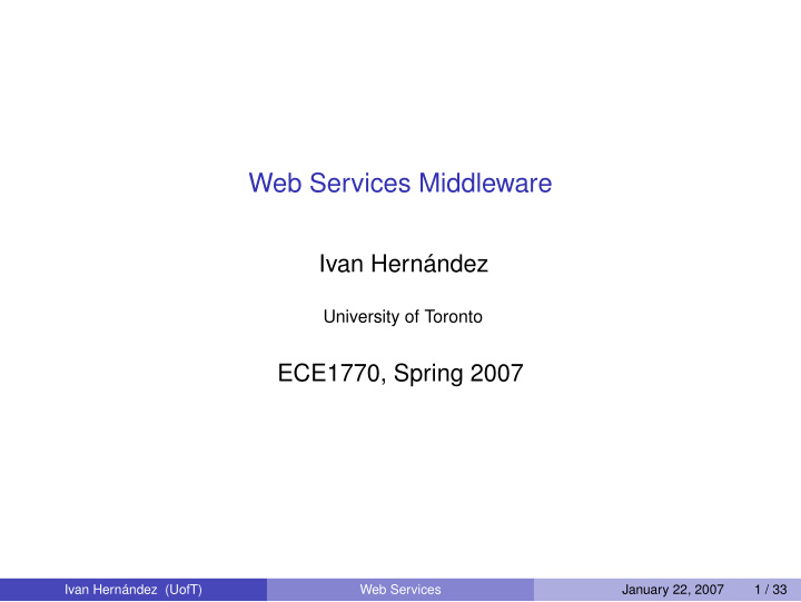 web services middleware
