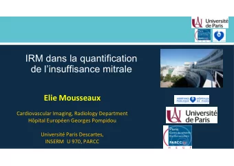 IRM dans la quantification  de linsuffisance mitrale  Elie Mousseaux  Cardiovascular Imaging,