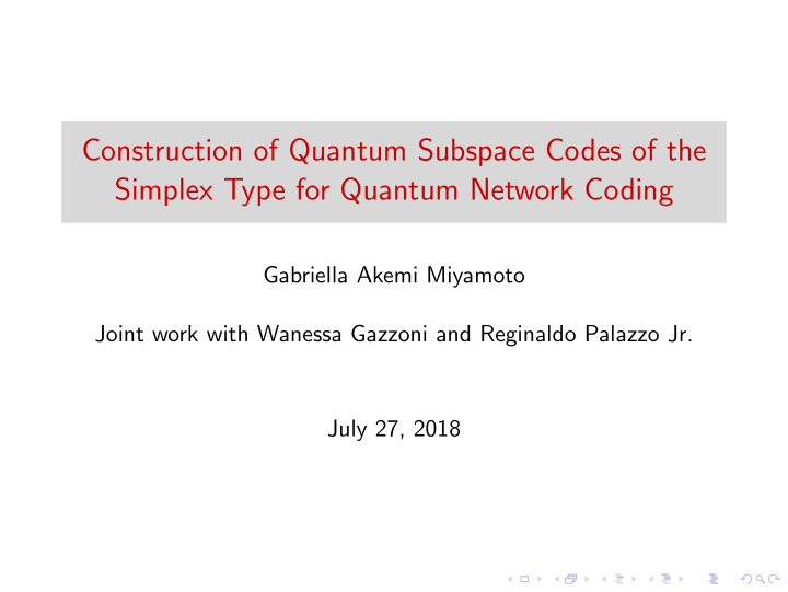 construction of quantum subspace codes of the simplex