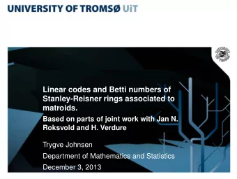 Linear codes and Betti numbers of  Stanley-Reisner rings associated to  matroids.  Based on parts