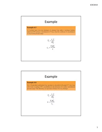 Example  c t    T  v  z  H  2  dr  2  T H    c  z  dr  v  t  Example  c t    T  v  z  H  2