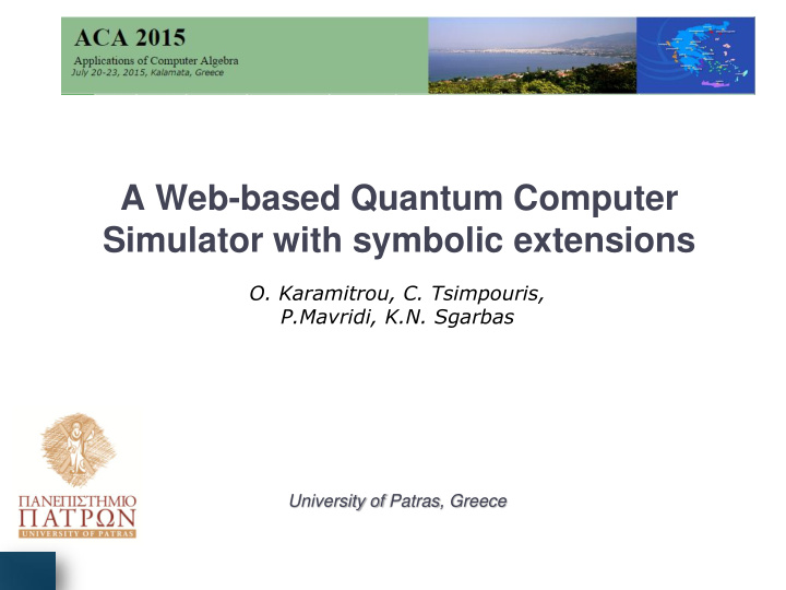 a web based quantum computer simulator with symbolic