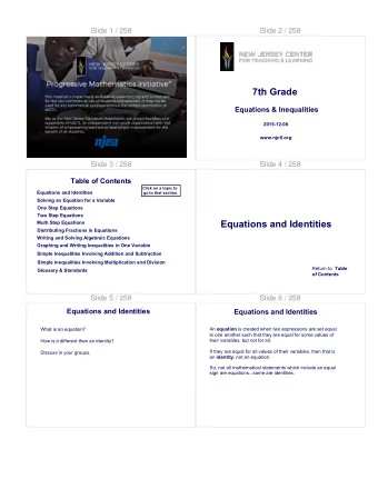 Equations and Identities  Multi Step Equations  Distributing Fractions in Equations  Writing and