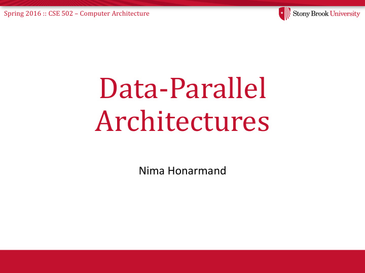 data parallel architectures