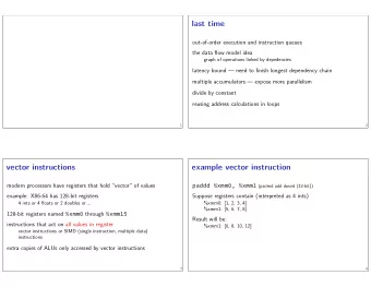last time  %xmm1: [6, 8, 10, 12]  Result will be:  %xmm1: [5, 6, 7, 8]  %xmm0: [1, 2, 3, 4]