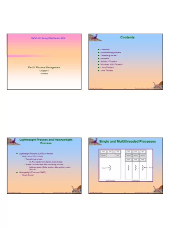 1  User Threads  Benefits  Responsiveness  Thread management done by a user-level threads