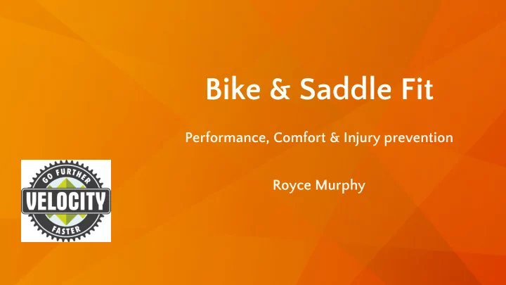 bike amp saddle fit
