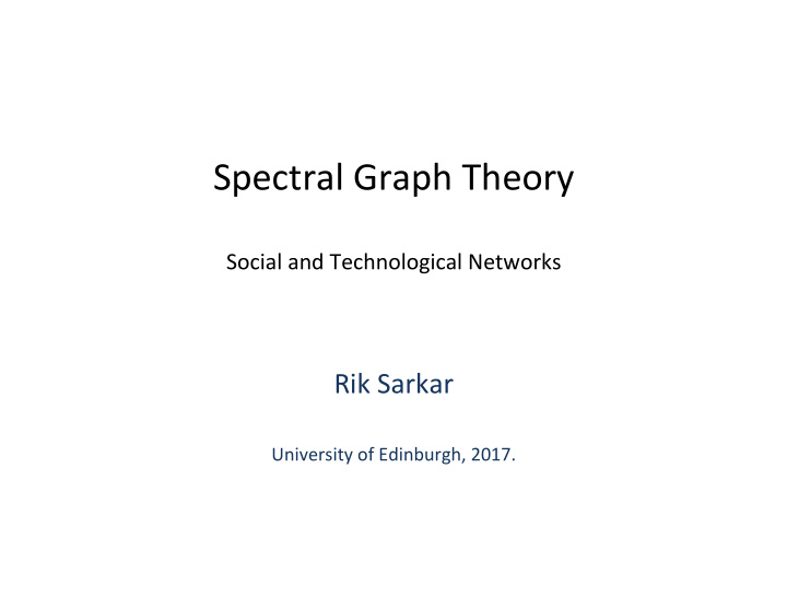 spectral graph theory