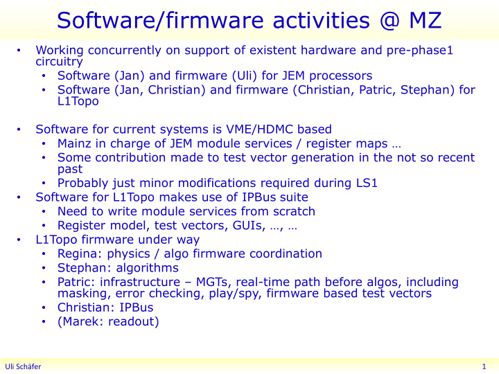 software firmware activities mz