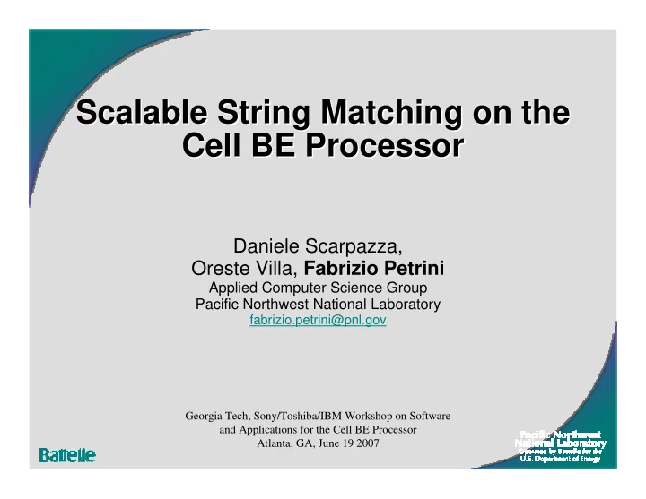 scalable string matching on the scalable string matching