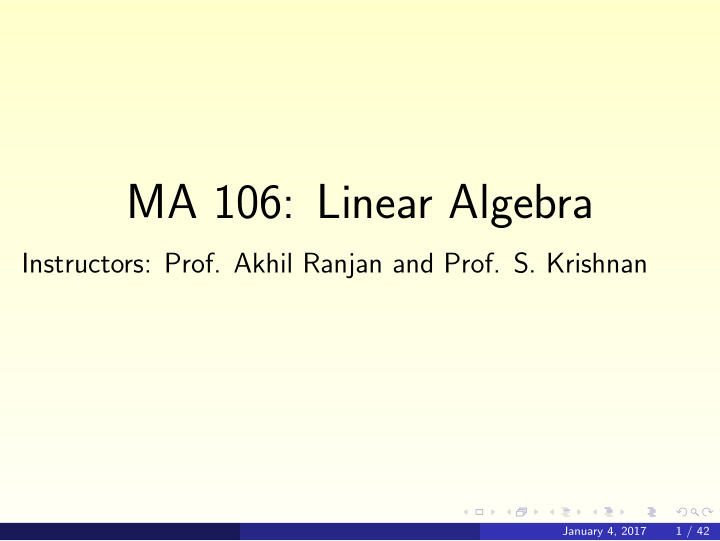 ma 106 linear algebra