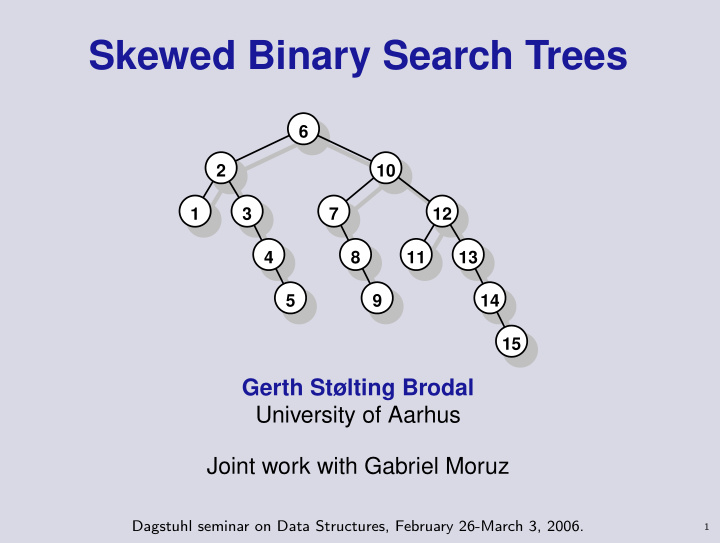 skewed binary search trees