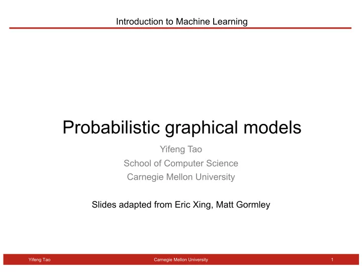 probabilistic graphical models